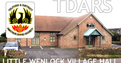 TDARS meeting place at Little Wenlock Village Hall