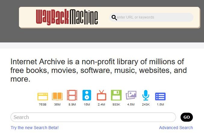 wayback machine AKA Archive.org